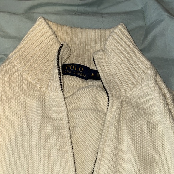 Vintage Polo Ralph Lauren quarter zip sweater with leather zipper - Picture 4 of 6